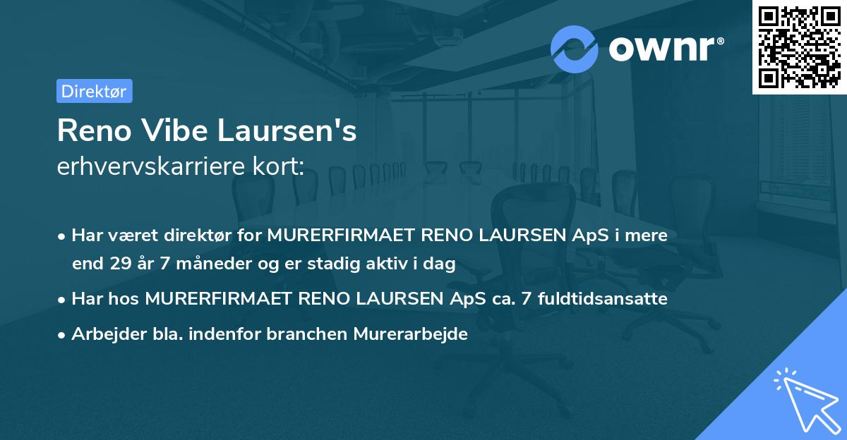 Reno Vibe Laursen's erhvervskarriere kort