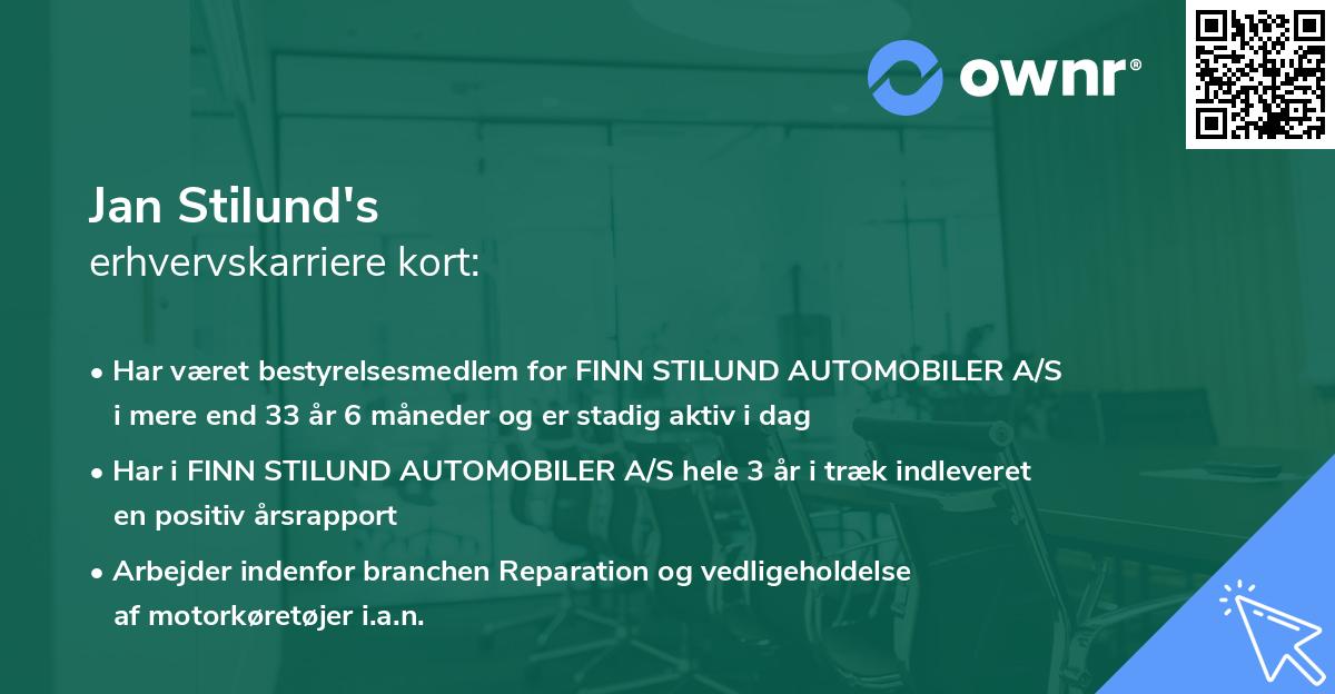 Jan Stilund's erhvervskarriere kort