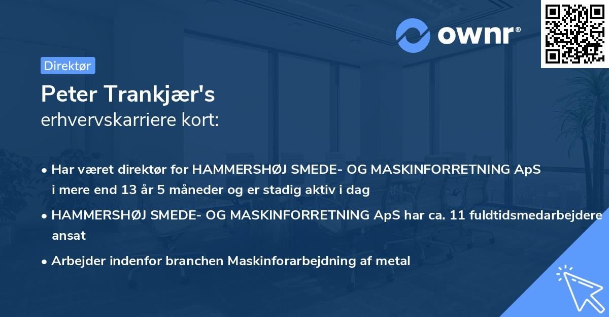 Peter Trankjær's erhvervskarriere kort