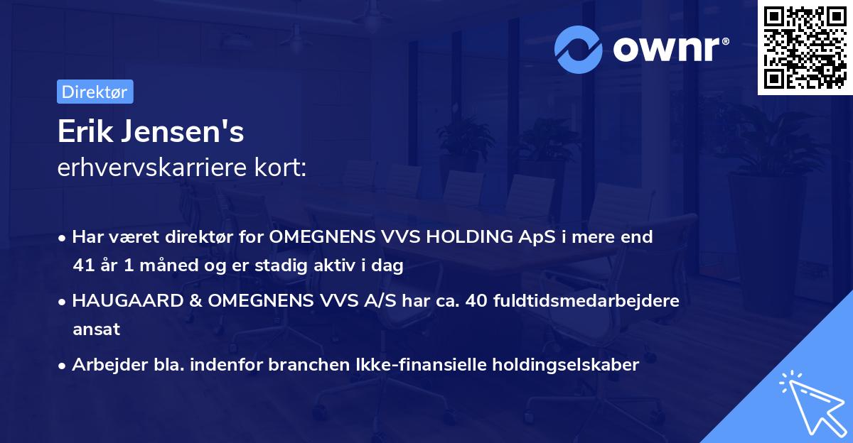 Erik Jensen's erhvervskarriere kort