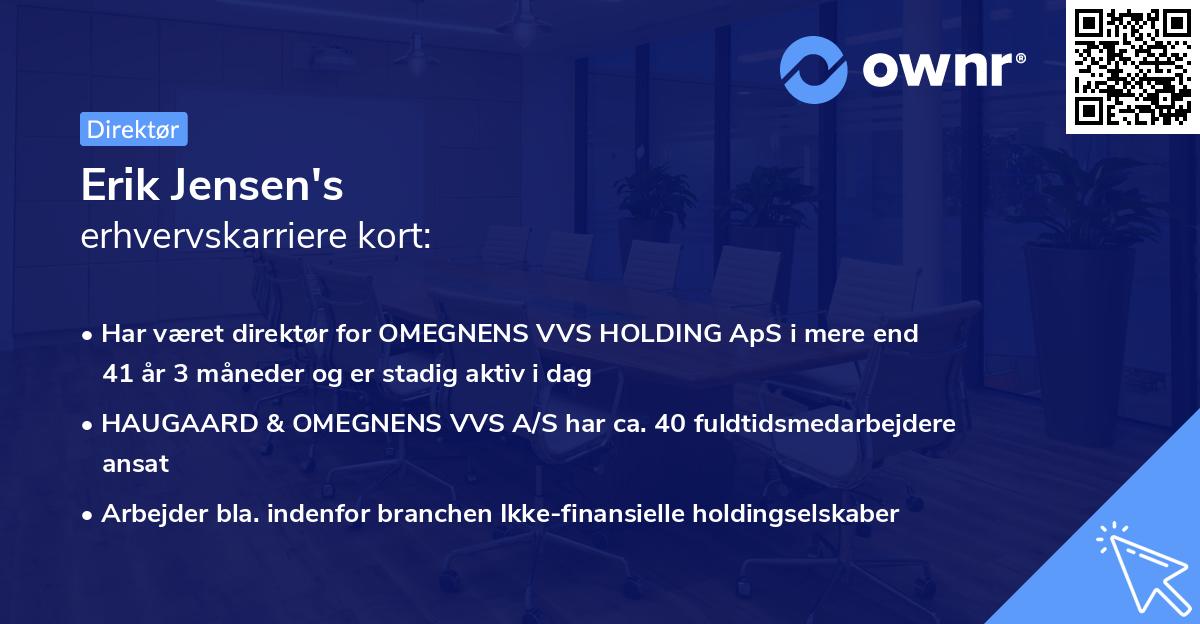 Erik Jensen's erhvervskarriere kort