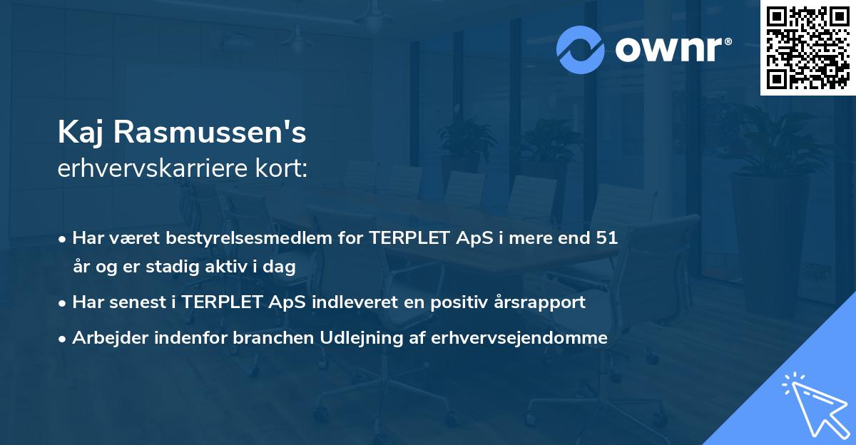 Kaj Rasmussen's erhvervskarriere kort