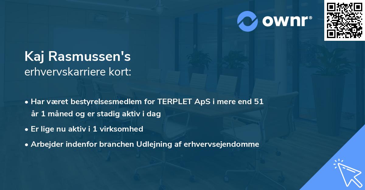 Kaj Rasmussen's erhvervskarriere kort