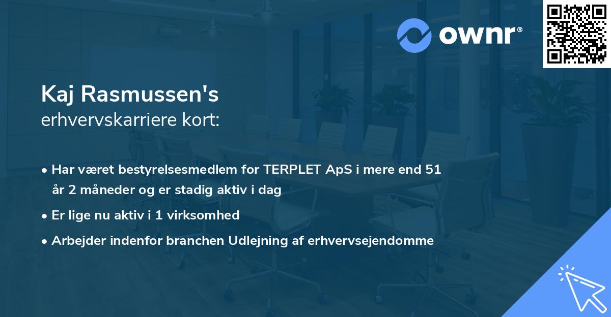 Kaj Rasmussen's erhvervskarriere kort