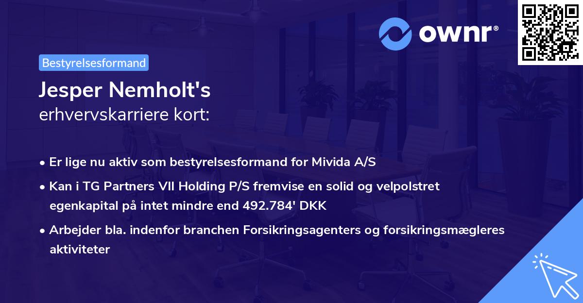 Jesper Nemholt's erhvervskarriere kort