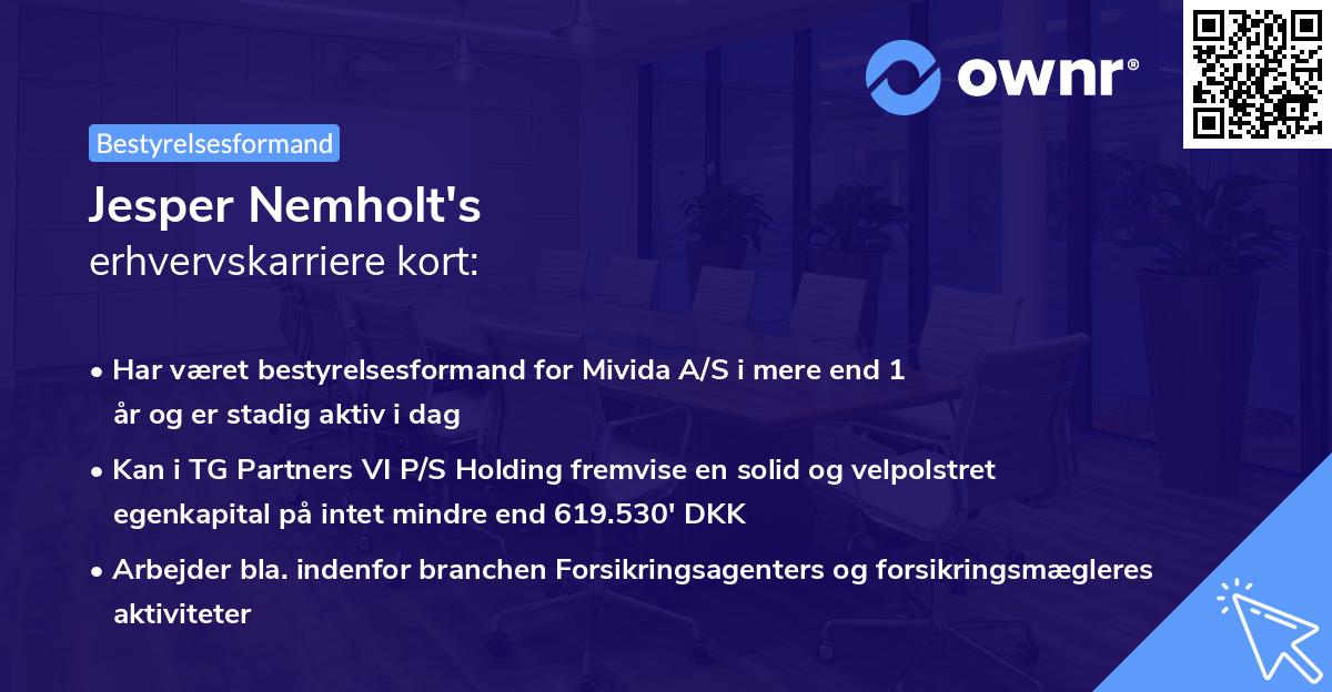 Jesper Nemholt's erhvervskarriere kort