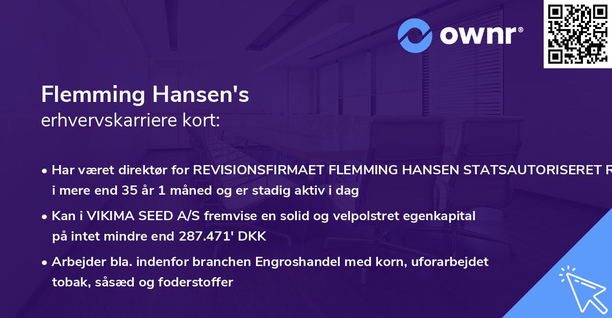 Flemming Hansen's erhvervskarriere kort