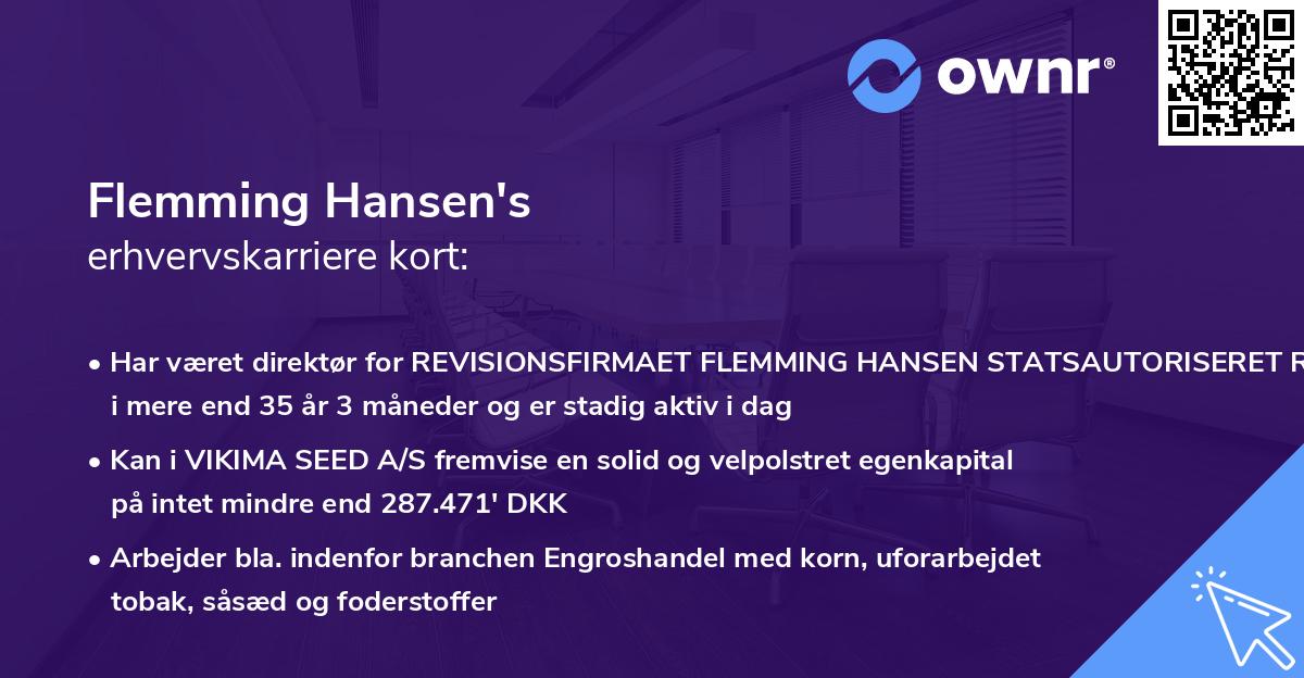 Flemming Hansen's erhvervskarriere kort