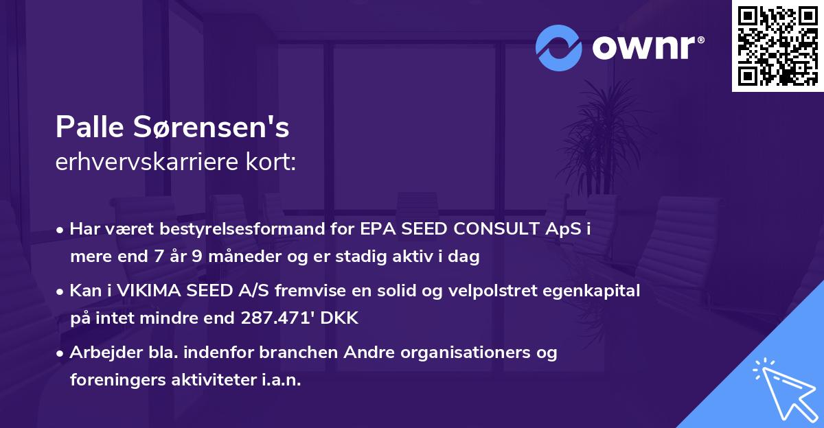 Palle Sørensen's erhvervskarriere kort