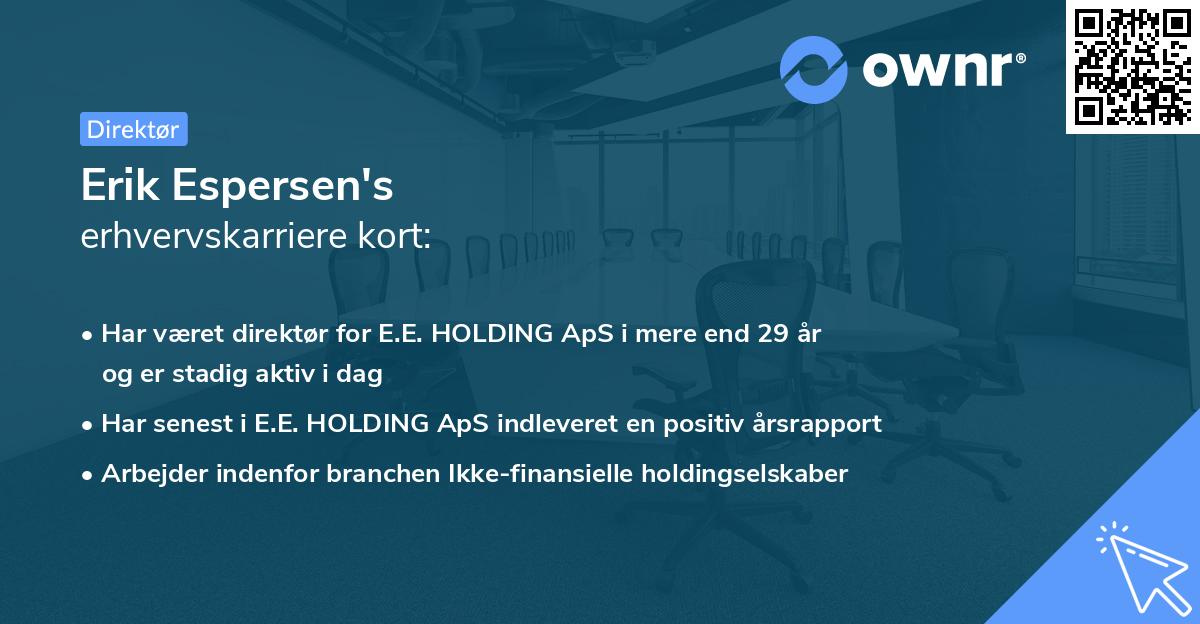 Erik Espersen's erhvervskarriere kort