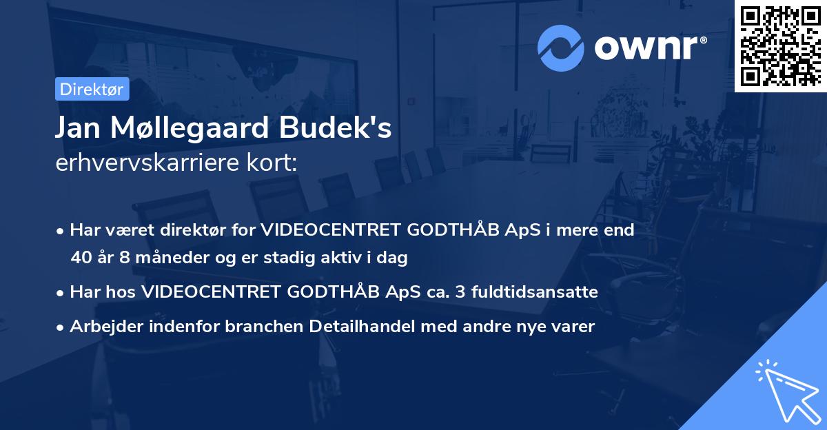 Jan Møllegaard Budek's erhvervskarriere kort