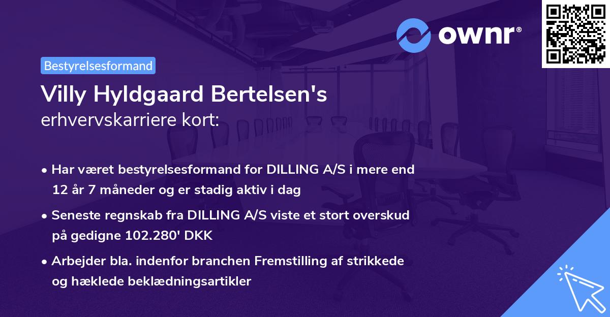 Villy Hyldgaard Bertelsen's erhvervskarriere kort