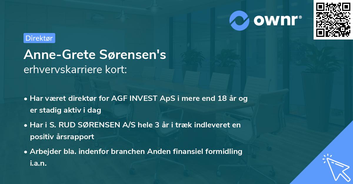 Anne-Grete Sørensen's erhvervskarriere kort