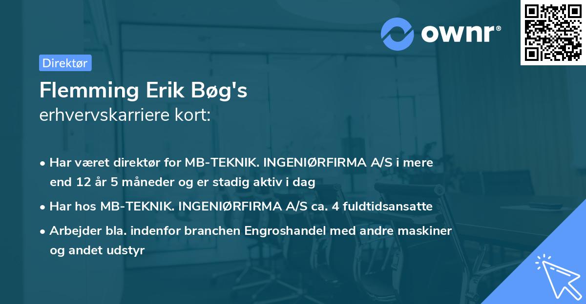 Flemming Erik Bøg's erhvervskarriere kort