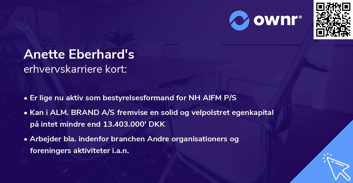 Anette Eberhard's erhvervskarriere kort