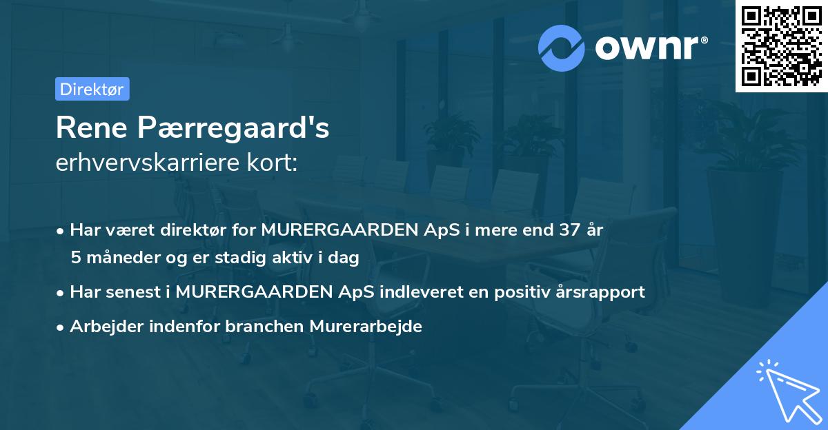 Rene Pærregaard's erhvervskarriere kort