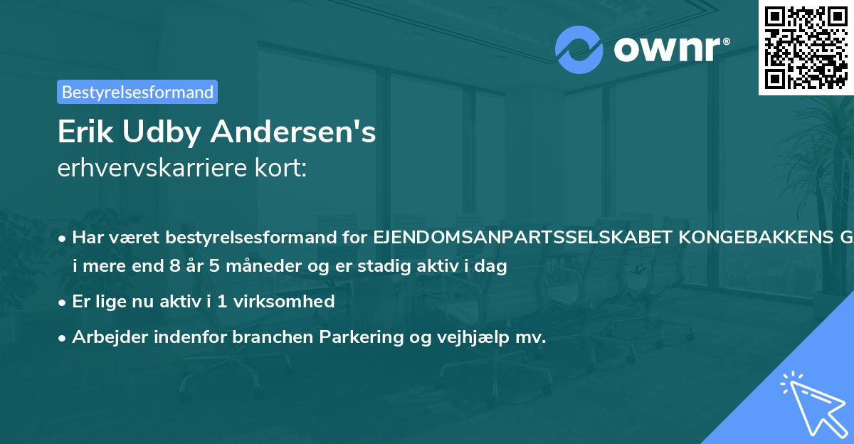 Erik Udby Andersen's erhvervskarriere kort