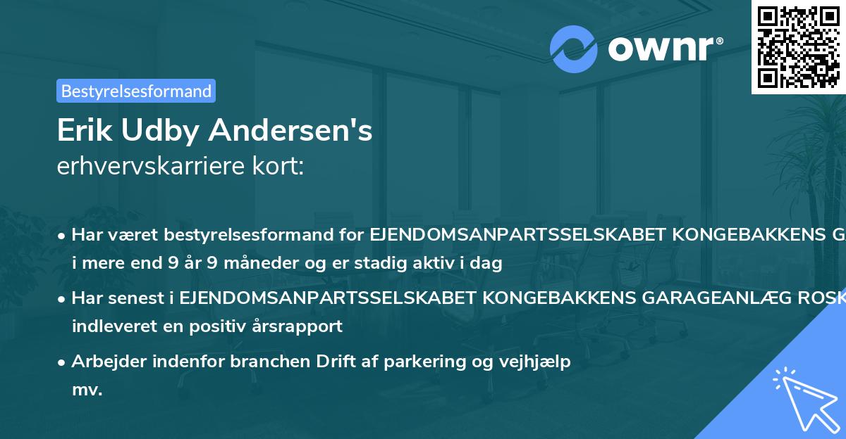 Erik Udby Andersen's erhvervskarriere kort