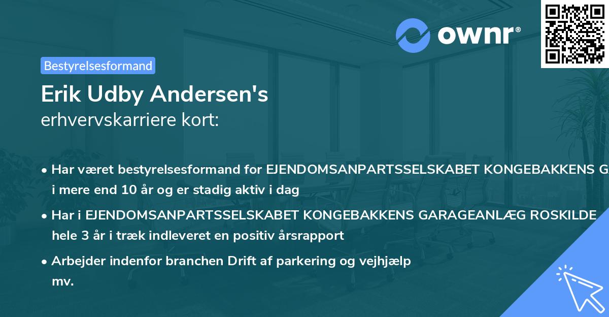 Erik Udby Andersen's erhvervskarriere kort