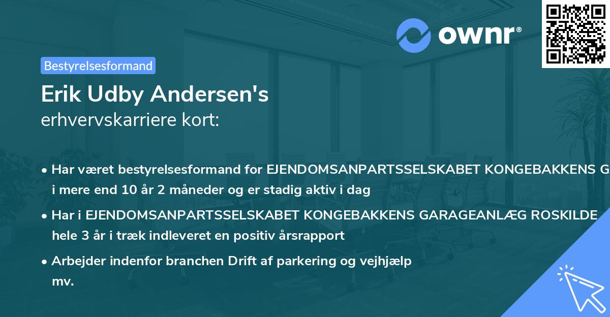 Erik Udby Andersen's erhvervskarriere kort