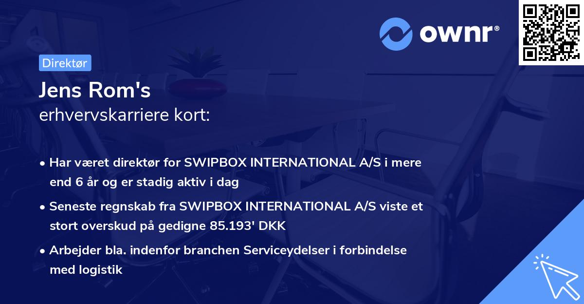 Jens Rom's erhvervskarriere kort