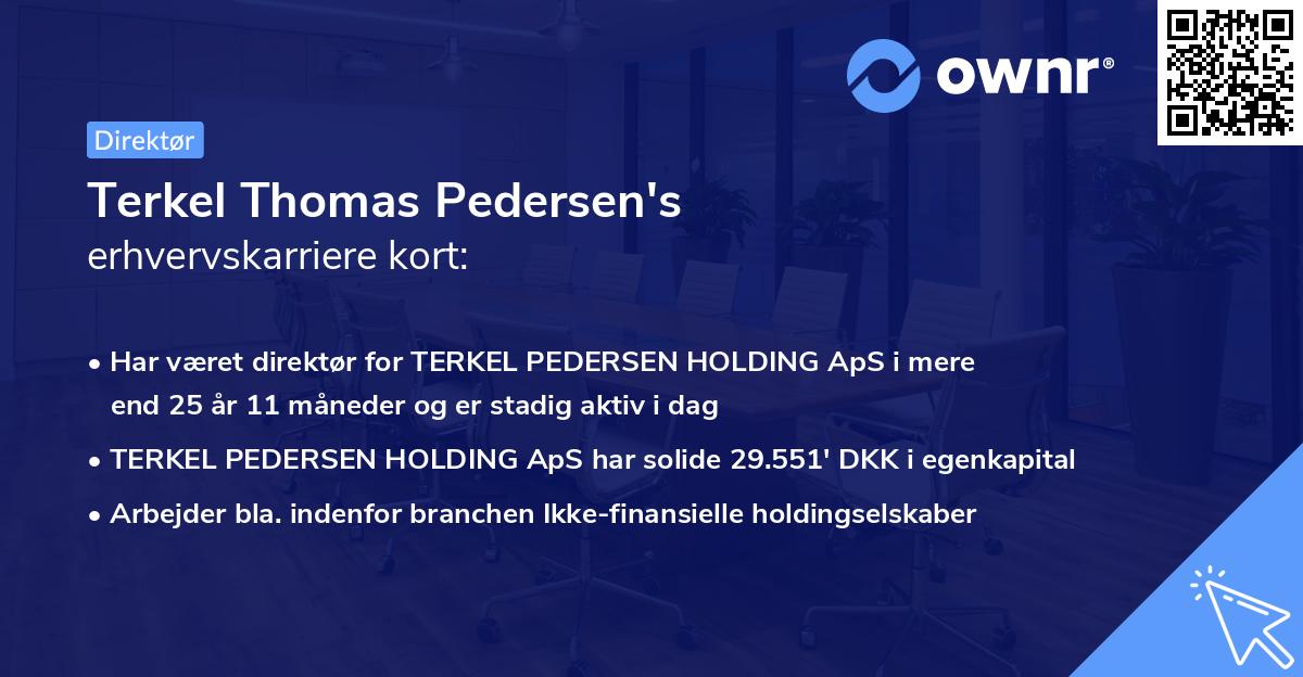 Terkel Thomas Pedersen's erhvervskarriere kort