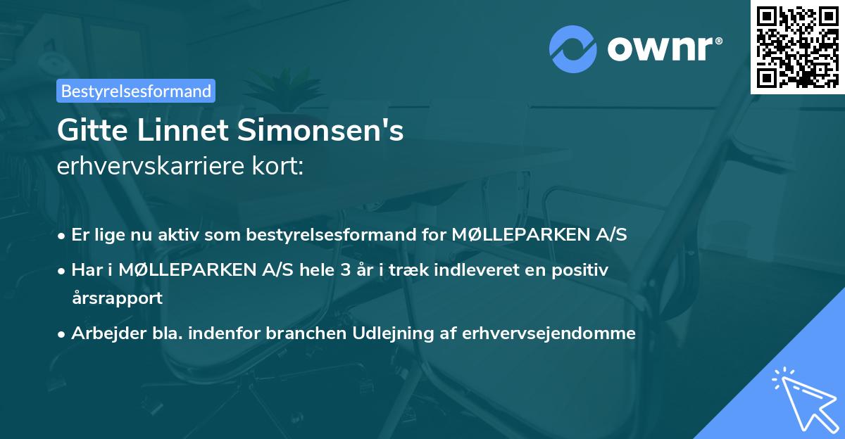 Gitte Linnet Simonsen's erhvervskarriere kort