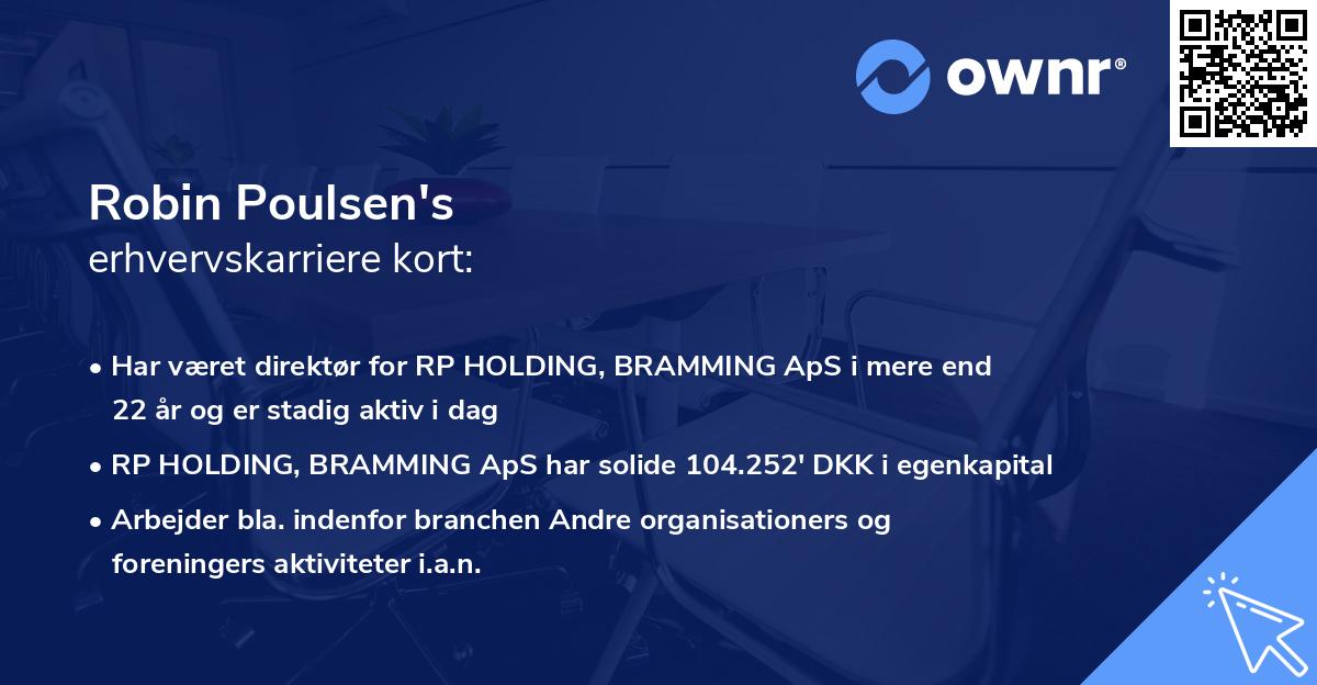 Robin Poulsen's erhvervskarriere kort