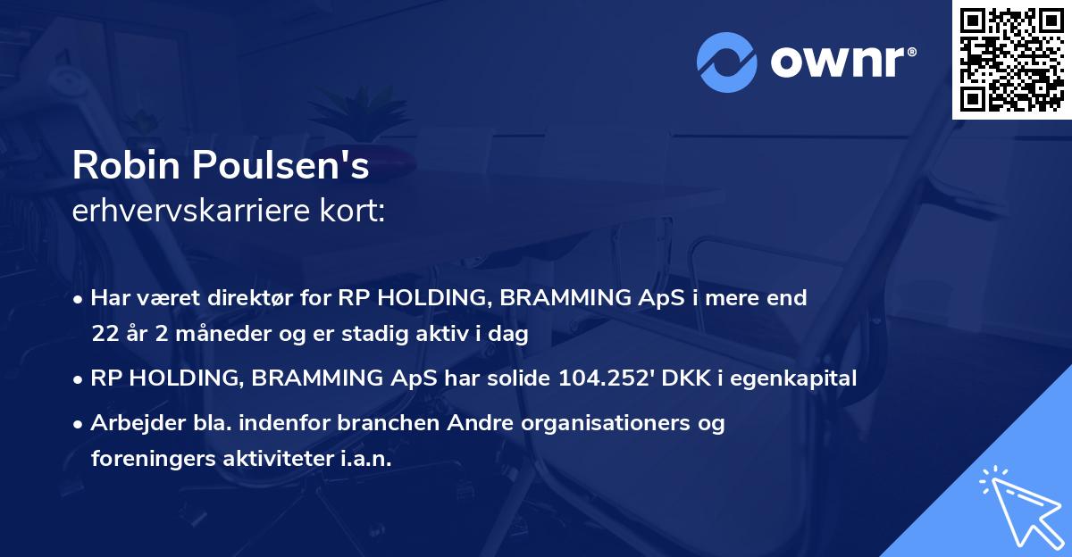 Robin Poulsen's erhvervskarriere kort