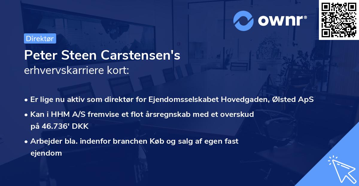 Peter Steen Carstensen's erhvervskarriere kort