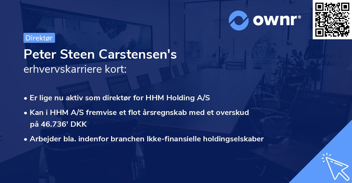 Peter Steen Carstensen's erhvervskarriere kort