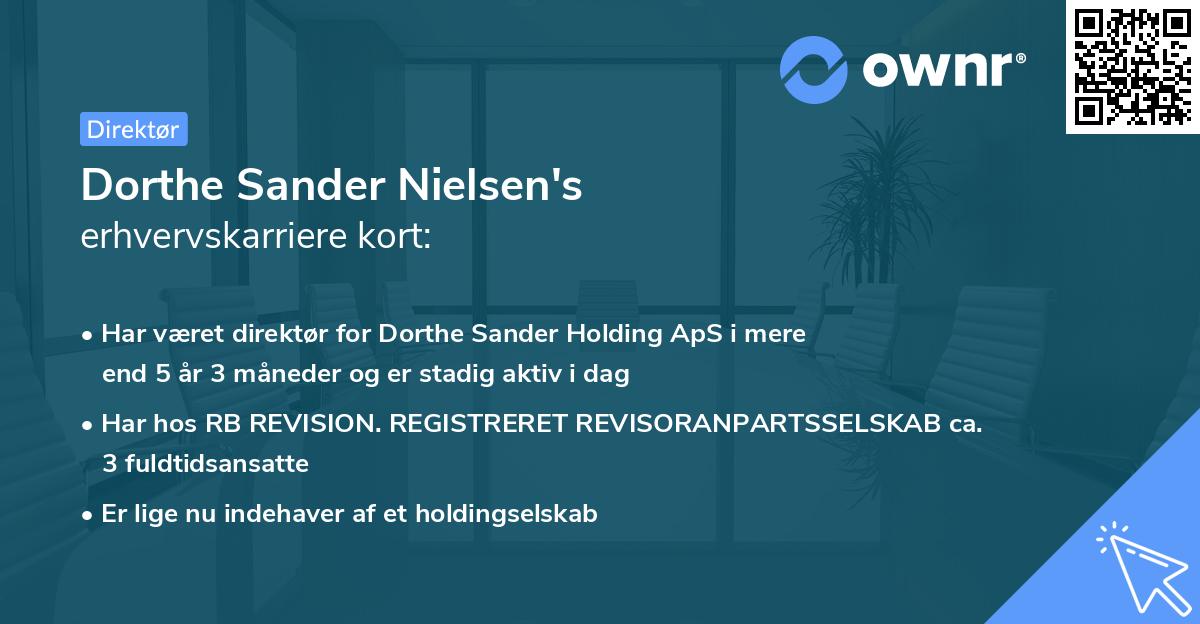 Dorthe Sander Nielsen's erhvervskarriere kort