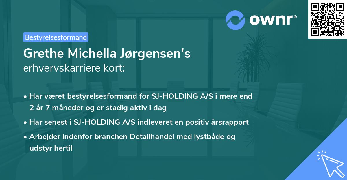 Grethe Michella Jørgensen's erhvervskarriere kort