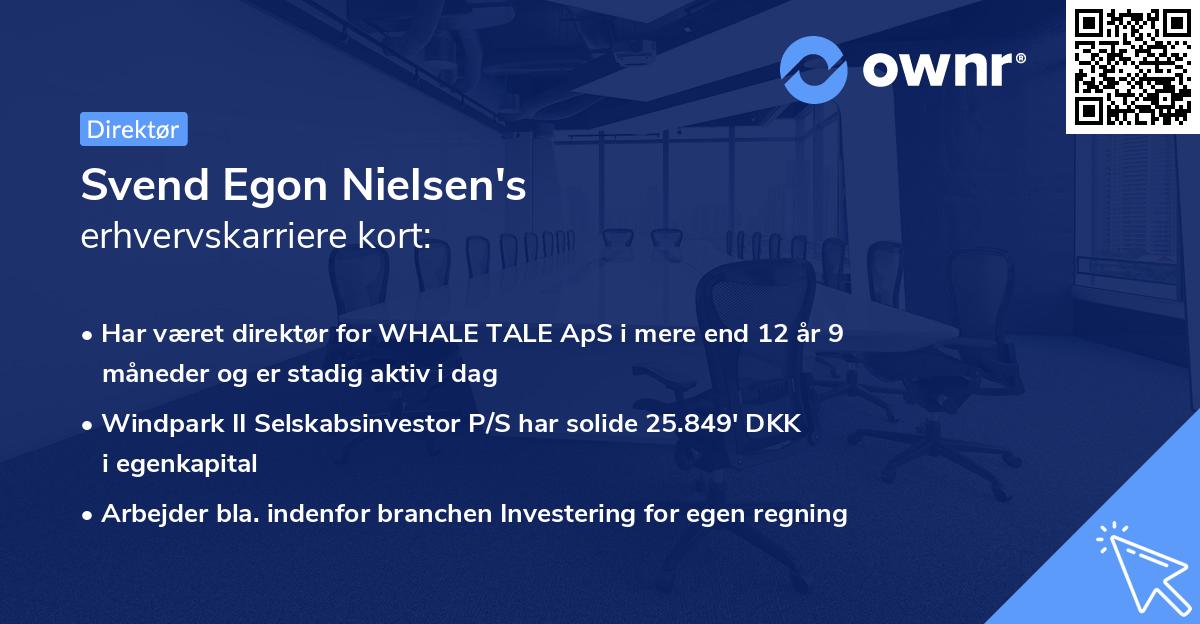 Svend Egon Nielsen's erhvervskarriere kort