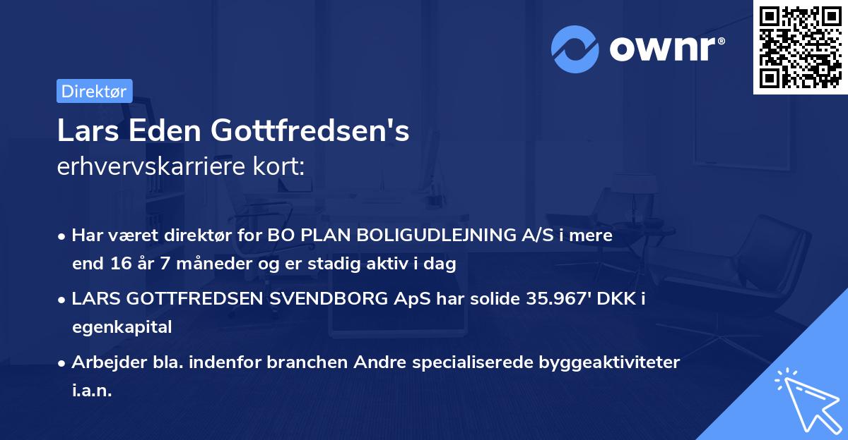 Lars Eden Gottfredsen's erhvervskarriere kort