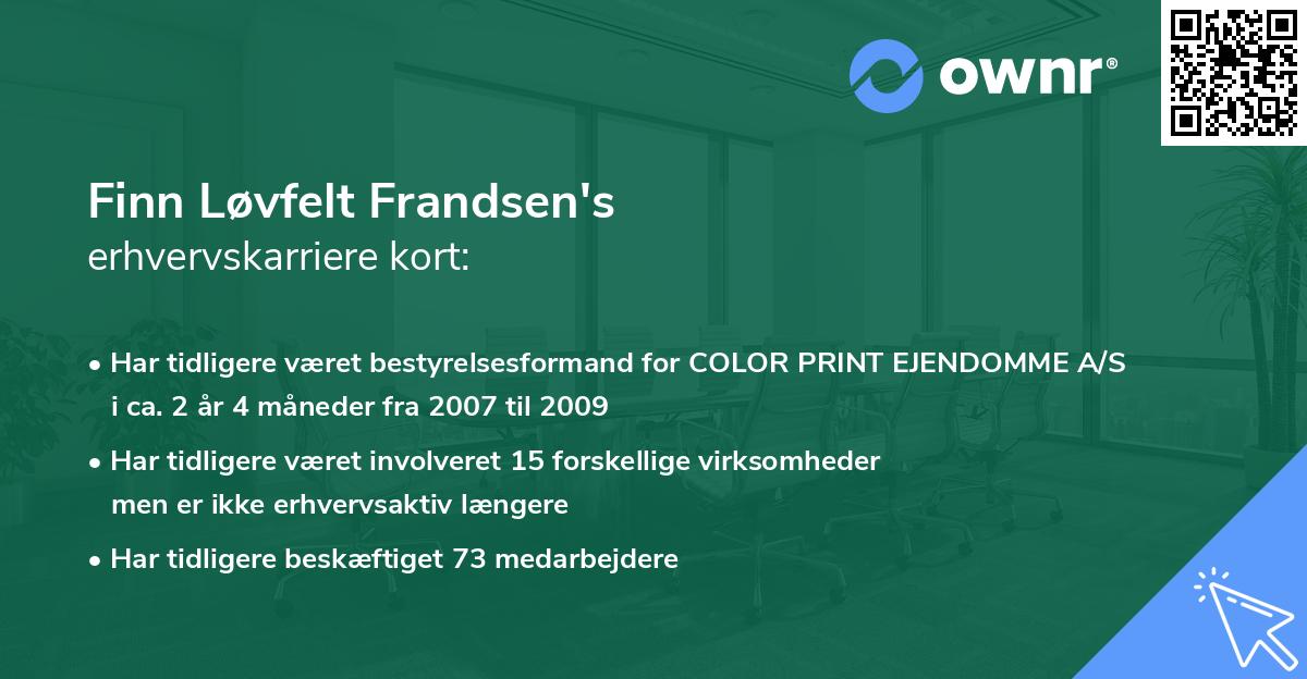 Finn Løvfelt Frandsen's erhvervskarriere kort
