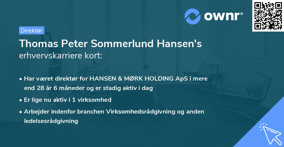 Thomas Peter Sommerlund Hansen's erhvervskarriere kort