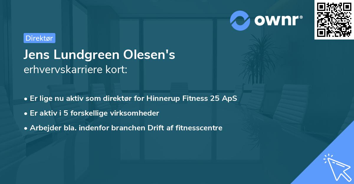 Jens Lundgreen Olesen's erhvervskarriere kort