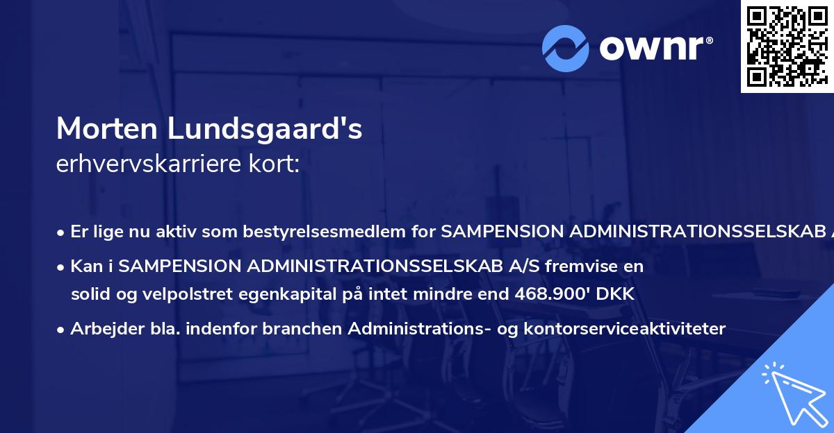 Morten Lundsgaard's erhvervskarriere kort
