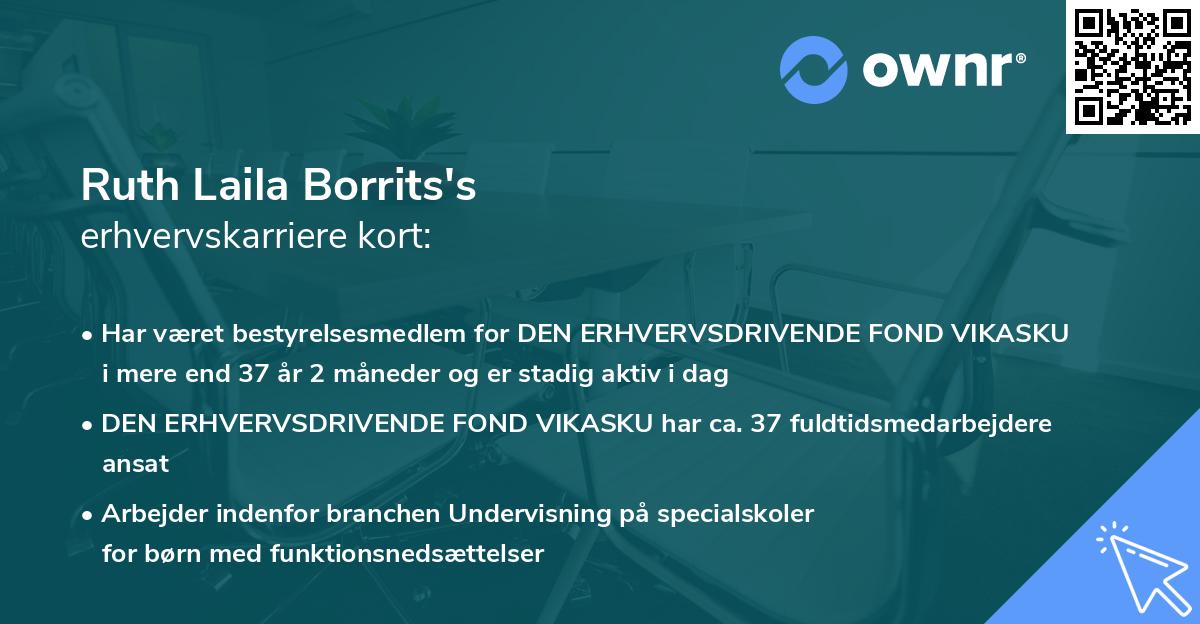 Ruth Laila Borrits's erhvervskarriere kort