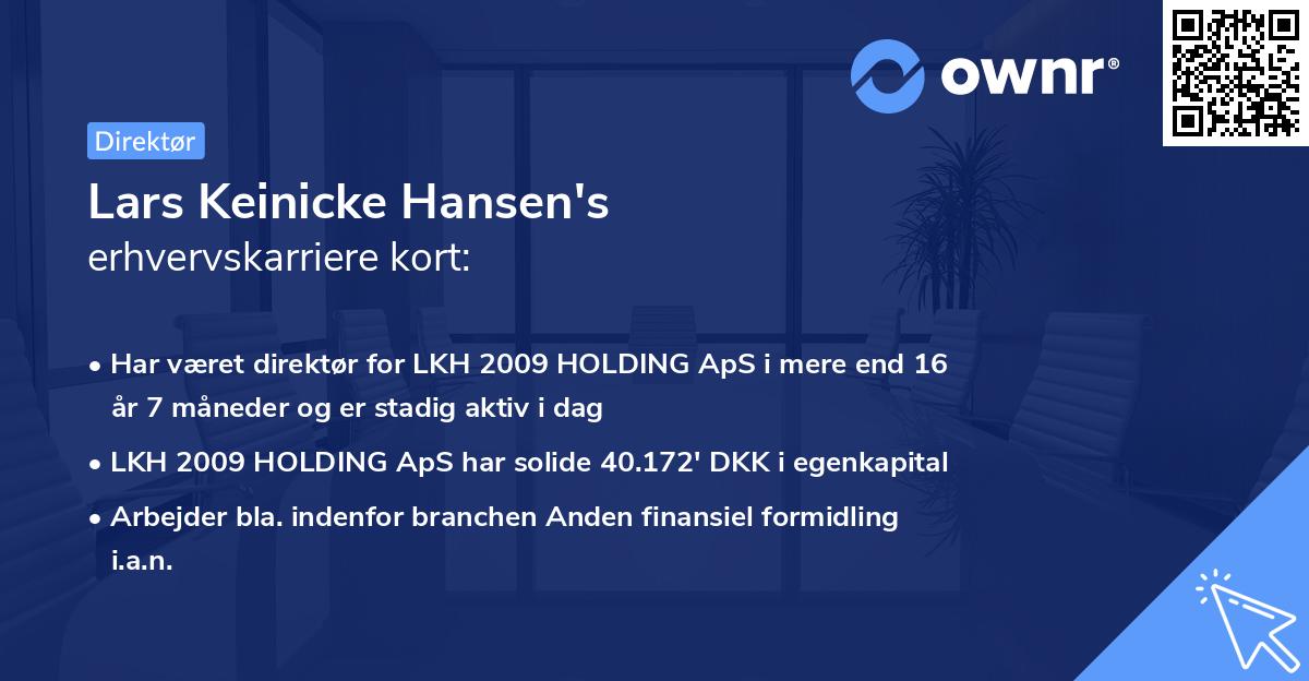 Lars Keinicke Hansen's erhvervskarriere kort