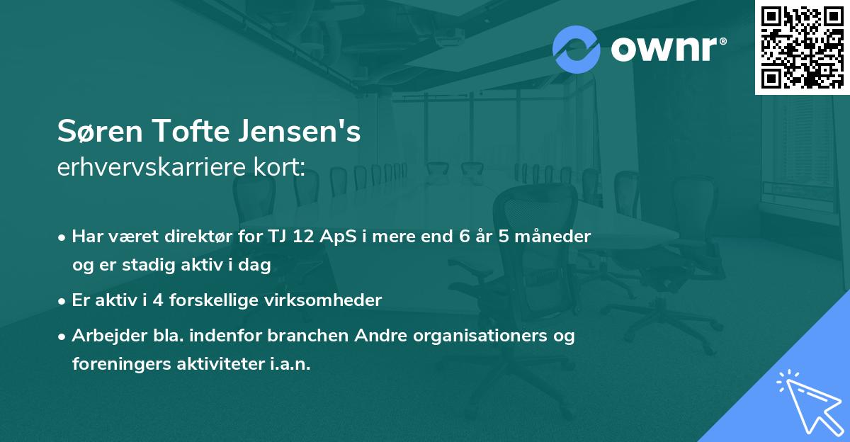Søren Tofte Jensen's erhvervskarriere kort