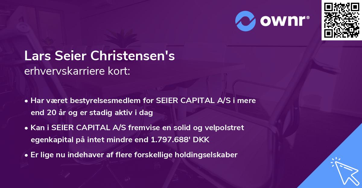 Lars Seier Christensen's erhvervskarriere kort