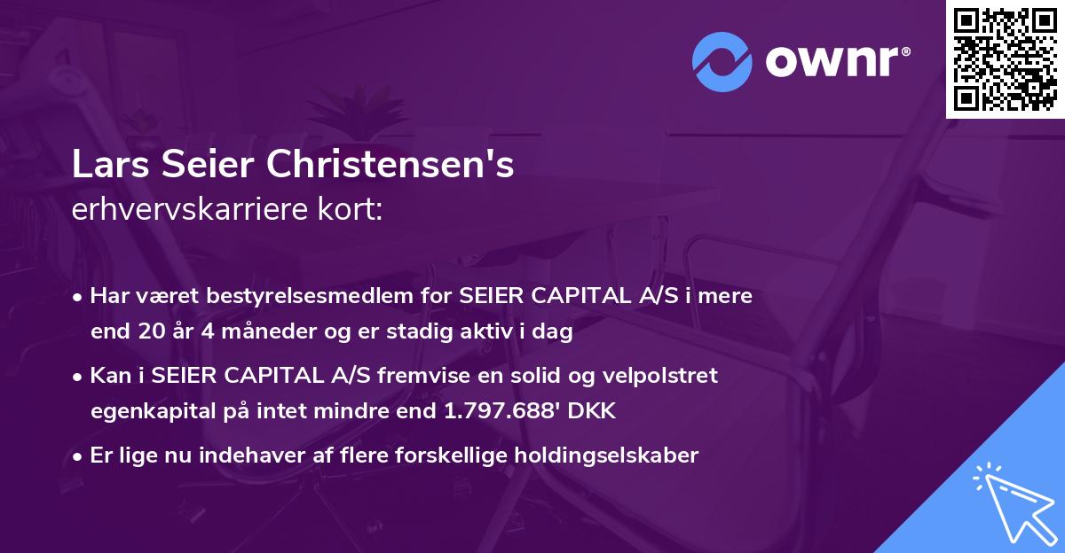 Lars Seier Christensen's erhvervskarriere kort