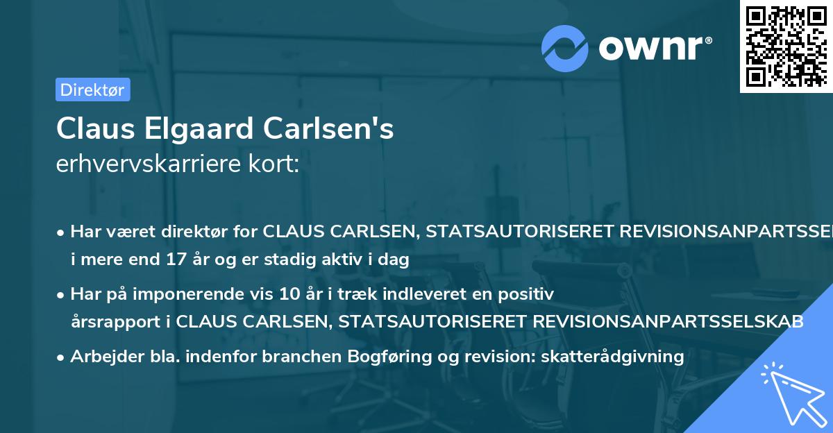 Claus Elgaard Carlsen's erhvervskarriere kort
