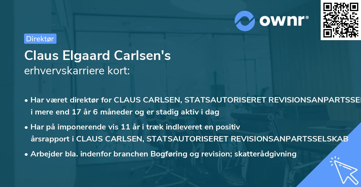 Claus Elgaard Carlsen's erhvervskarriere kort