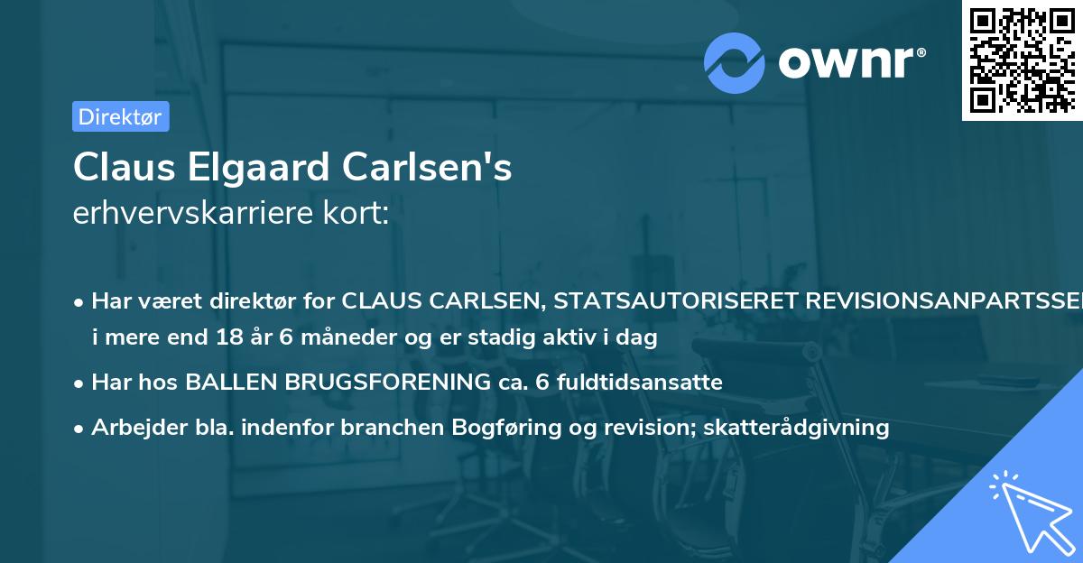 Claus Elgaard Carlsen's erhvervskarriere kort