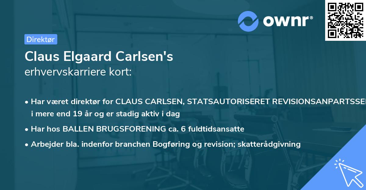 Claus Elgaard Carlsen's erhvervskarriere kort