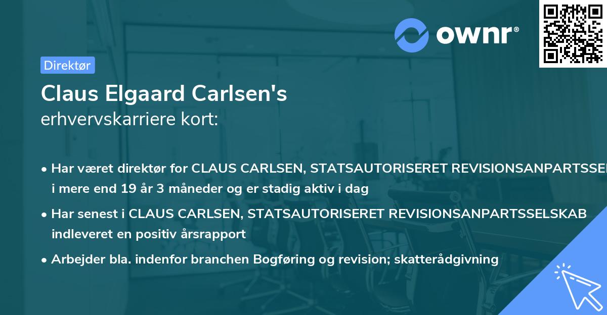 Claus Elgaard Carlsen's erhvervskarriere kort