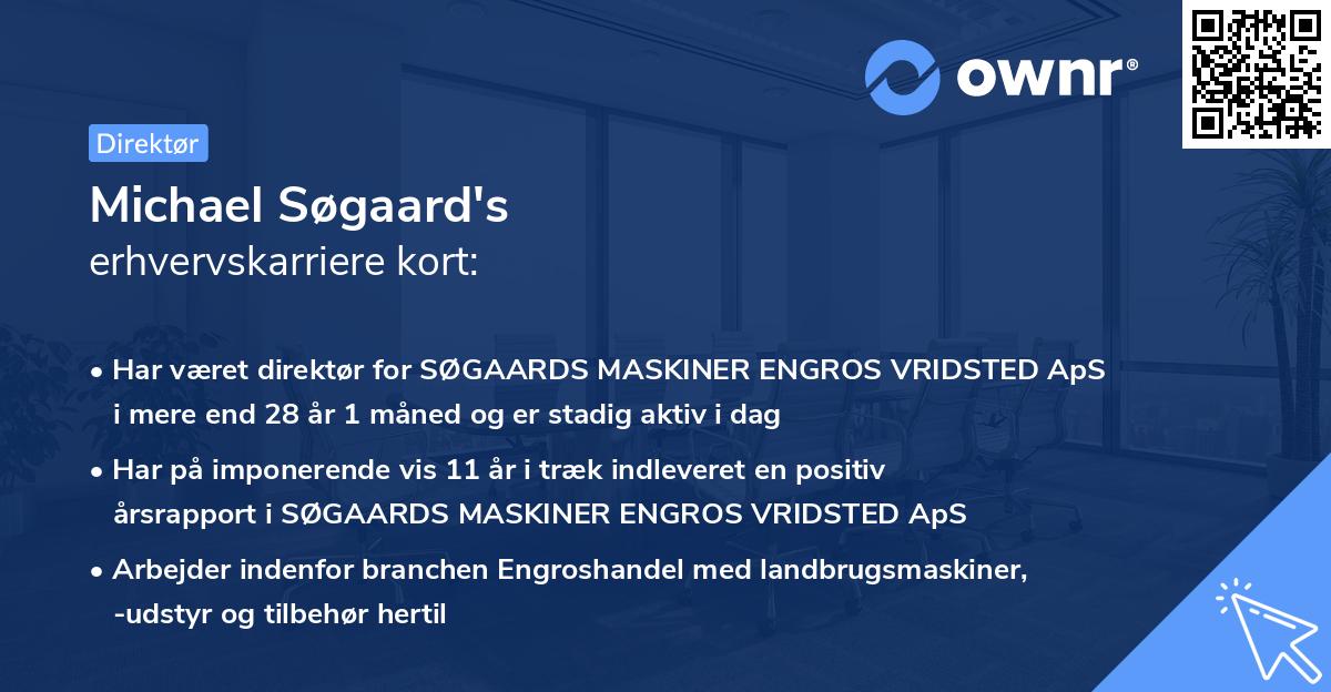 Michael Søgaard's erhvervskarriere kort